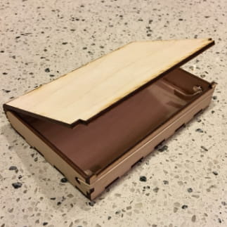 Unfinished Wooden Deck Box with Hinges & Latches - card storage case
