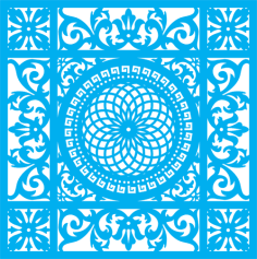 Seamless blue damask pattern Free Vector