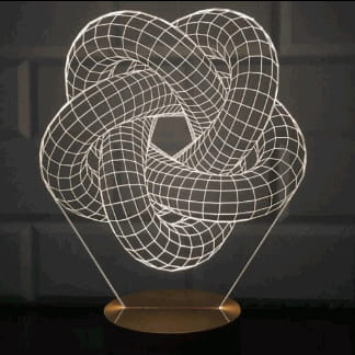3D Torus Spiral Lamp DXF File