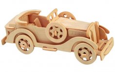 Toy Car Laser Cut Svg Dxf File DIY 3D Vector Model 3mm Plywood Turnable  Wheels Laser Cutter, No Glue 