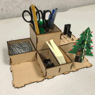 Laser Cut Wood Desk Organizer Office Desk Accessories 3mm SVG File