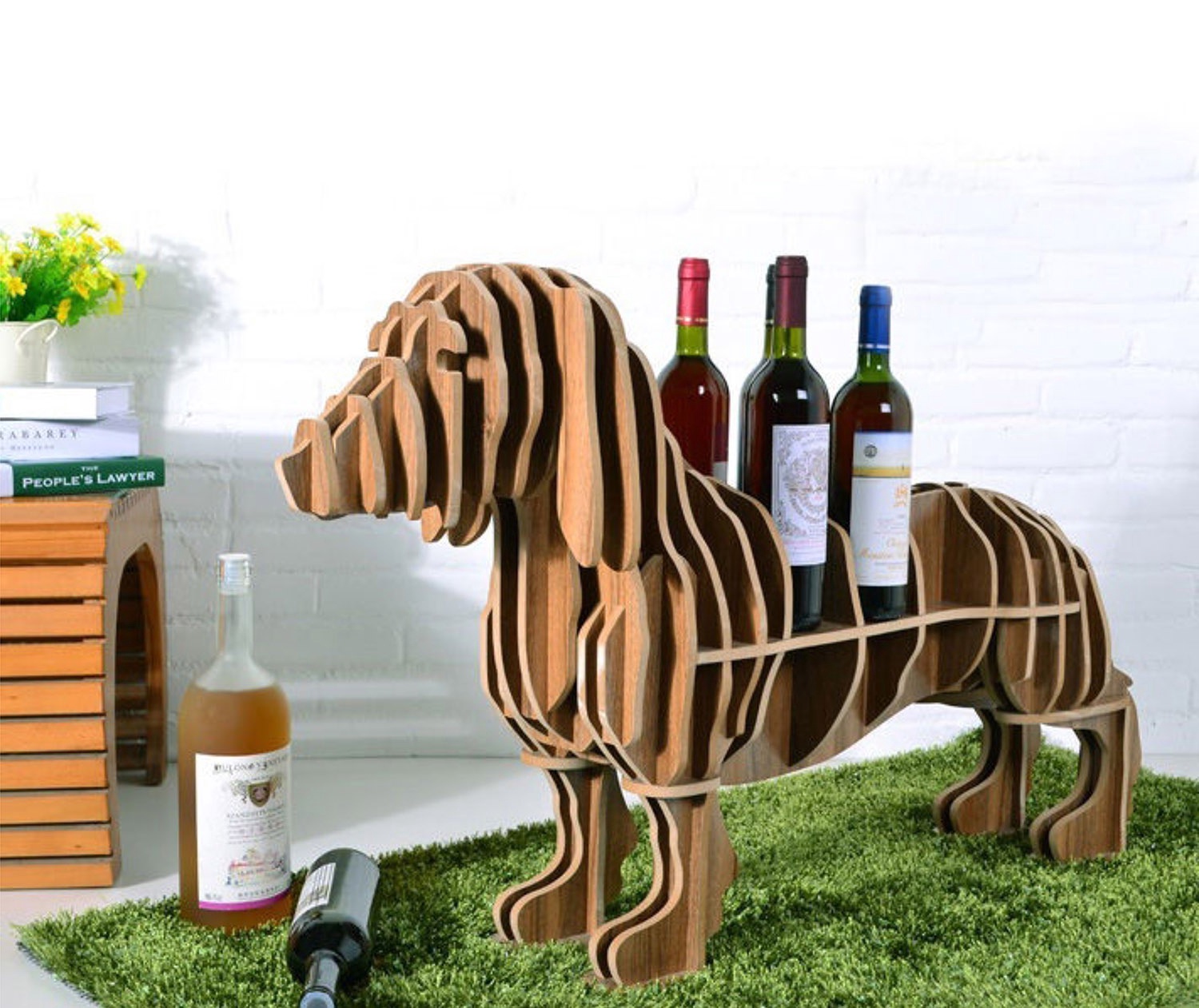 WINE BOTTLE HOLDER, DOG, DACHSHUND