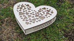 Love Heart Wooden Box template for laser cutting, search 1000's – Laser  Ready Templates