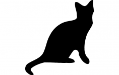 Cat silhouette Vector dxf File