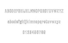 Army stencil-font dxf File
