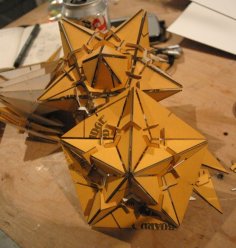 Laser Cut Stellated Dodecahedron Geometric Hanging Decor DXF File