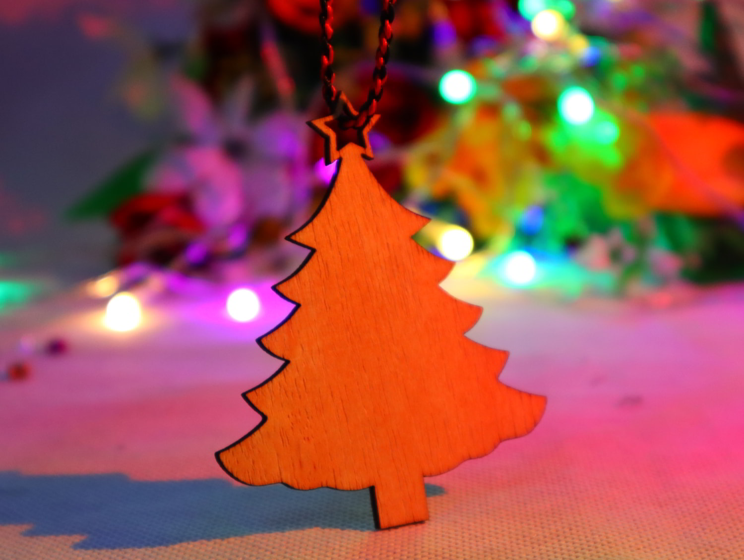 Laser Cut Christmas Tree Wooden Blank Shape Hanging Ornament Free