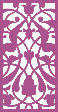 Design of laser cut floral screen Free Vector