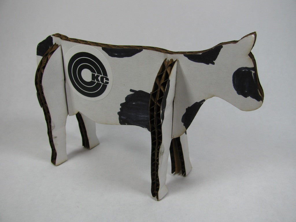 Laser Cut Cardboard Cow Free Vector