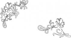 Vines and Flower Vector Free Vector