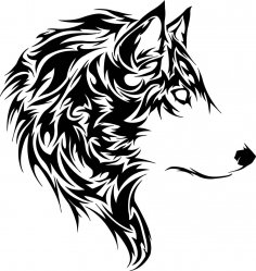 Wolf Stencil Vector Free Vector