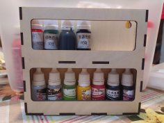 Paint Caddy for 2 Oz Paint Bottles, Acrylic Paint Storage Laser Cut File,  Paint Bottle Holder SVG File, Drawer Organizer, 2 Sizes & Guide 