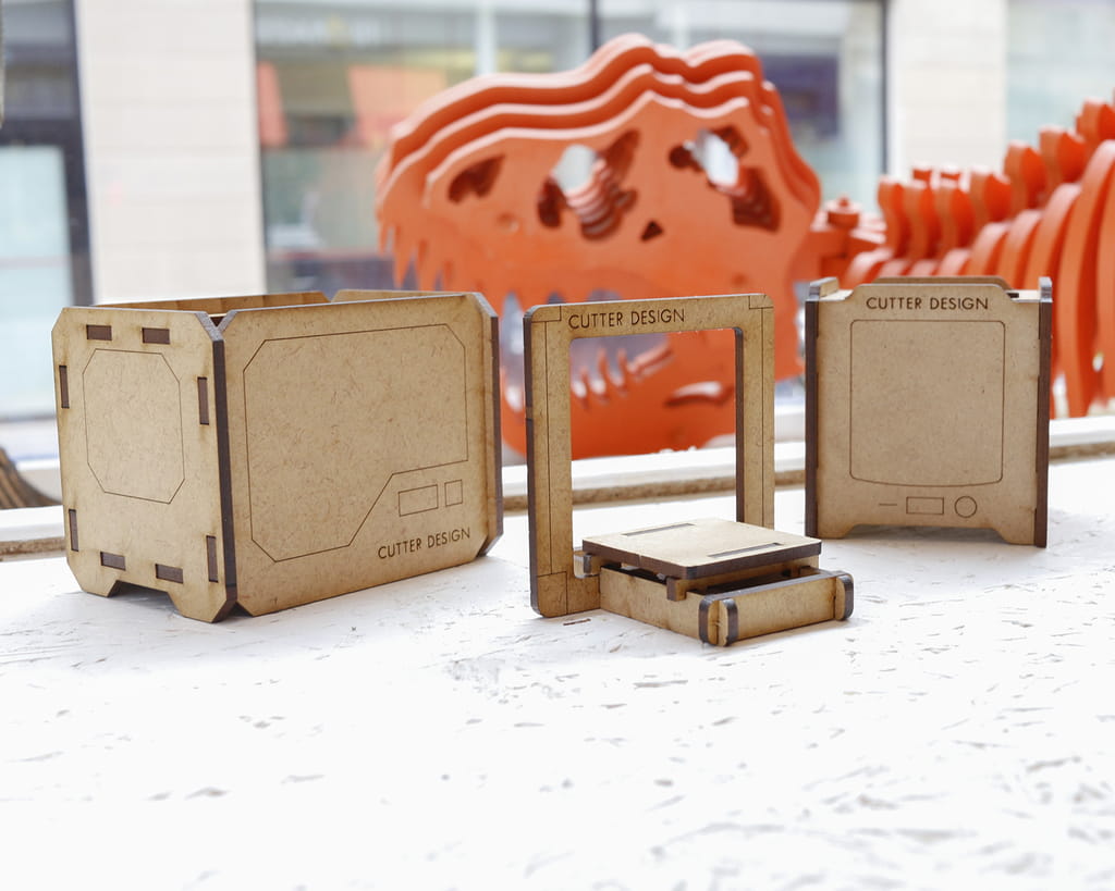 Laser Cut 3D Printer Miniature Prusa i3 Free Vector
