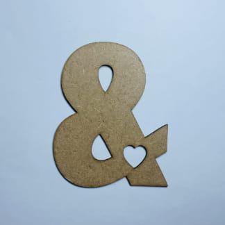 Laser Cut Wood Ampersand With Heart Cutout Shape Free Vector