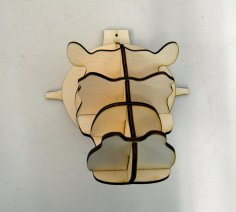 Laser Cut Hippo Head Wall Decor Animal Head Trophy DXF File