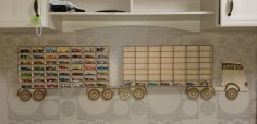 Laser Cut Toy Car Storage Truck Shelf For Kids Cars 3mm Free Vector