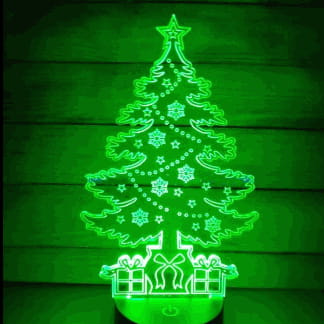 Laser Cut Acrylic Christmas Tree Night Light Free Vector