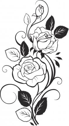 Black and White Rose Vector Free Vector