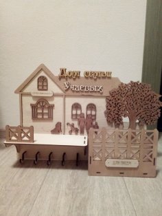Wall Keys Hanger with Tree Laser Cutting Plans CNC Free Vector