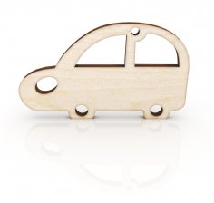 Laser Cut Retro Car Keychain Wooden Key Ring Free Vector