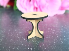 Laser Cut Dollhouse Miniature Round Table Free Vector