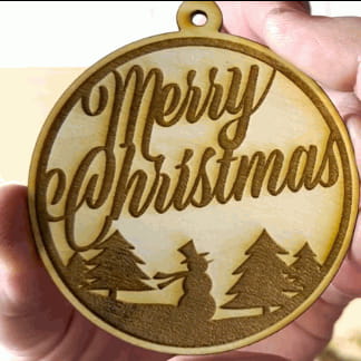 Laser Cut Merry Christmas Ornament SVG File