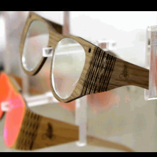 Laser Cut Wooden Glasses With Acrylic Lenses Free Vector