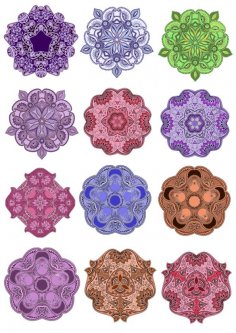 Colorful Mandala Vector Design Pack Free Vector