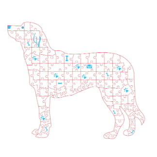 Laser Cut Dog Jigsaw Puzzle Free Vector