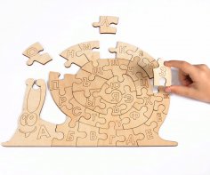 Snail Alphabet Jigsaw Puzzle Template vector Free Vector