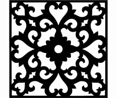 Flower Wall Border Stencil Template dxf File