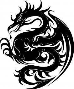 Dragon Stencil Vector Free Vector