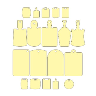 Cutting Board With Handle Set Vector Template Cnc Cutting File, Silhouette  for Laser Machine. Woodworking Plans Cdr, Dxf, Svg Files (Download Now) 