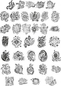 Abstract Floral Design Elements Free Vector