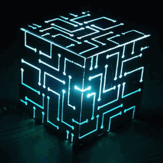 Alien Cube Big Lamp Laser Cut PDF File