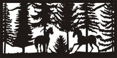 Wildlife Metal Art Panel DXF File