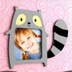 Laser Cut Raccoon Picture Frame Free Vector